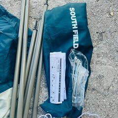 【❗️✨キャンプ、海遊びに✨❗️】SOUTH FIELD サウスフィールド テントセット ポール・ロープ・収納袋付き アウトドア キャンプ用の画像