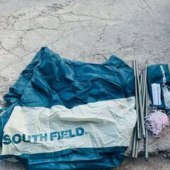 【❗️✨キャンプ、海遊びに✨❗️】SOUTH FIELD サウスフィールド テントセット ポール・ロープ・収納袋付き アウトドア キャンプ用の画像
