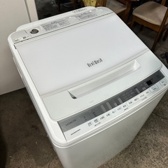 日立 全自動洗濯機 ビートウォッシュ 洗濯容量8kg 本体幅57cm 洗剤セレクト 大流量ナイアガラ ビート洗浄 BW-V80F W ホワイトの画像