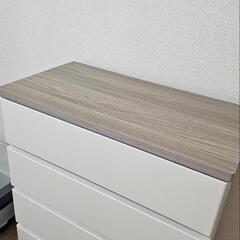 木目調５段チェストの画像