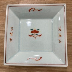 【未使用】たち吉 角皿 赤絵 5枚組【C43】の画像