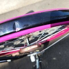 20インチ 子供用自転車 黒×ピンク カギ ライト カゴ付き 女の子