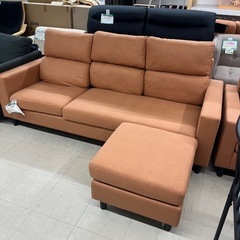 ★953 (新品同様のソファーお探しの方必見)　ダーズリーⅡ　カウチソファー　茶　【リサイクルマート鹿児島宇宿店】の画像
