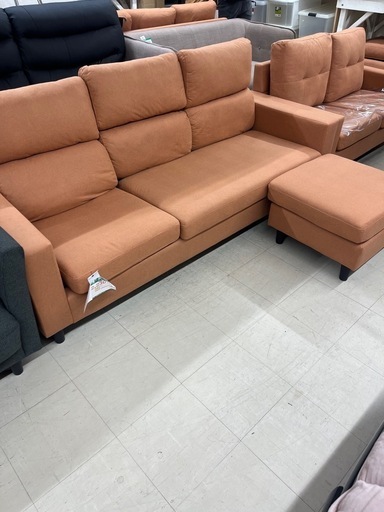 ★953 (新品同様のソファーお探しの方必見)　ダーズリーⅡ　カウチソファー　茶　【リサイクルマート鹿児島宇宿店】