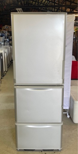 送料設置無料　SHARP ノンフロン冷凍冷蔵庫 SJ-W351E-S ☆ 3ドアノンフロン冷凍冷蔵庫両開きSHARP シャープSJ-W351E-S