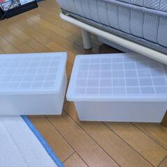無印良品　収納ボックス　小　２個セット　
約幅２５×奥行３５×高さ１６ｃｍの画像