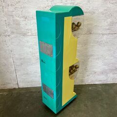 【BANDAI】バンダイ がちゃがちゃ 本体 カプセルステーション 動作品 上下セット 鍵付き 中古 ガチャポン 店舗什器 店舗用品 Y1697の画像
