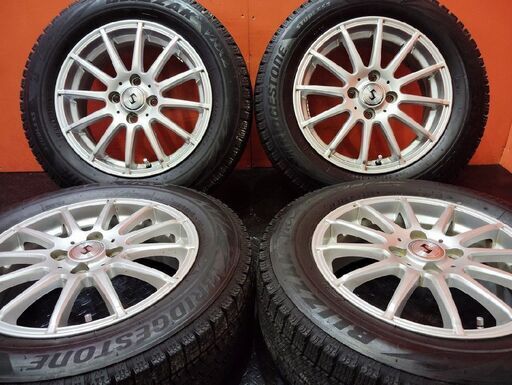 【BS BLIZZAK VRX2 185/65R15】スタッドレス【Weds 社外ホイール 15インチ 5.5J4HPCD100+50】21年製 バリ溝 フリード等　(KTN407)