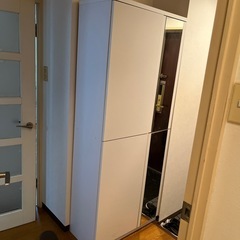 ミラー付き下駄箱