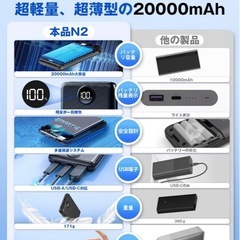 【新品未使用品】　モバイルバッテリー　N2 20000mAhの画像