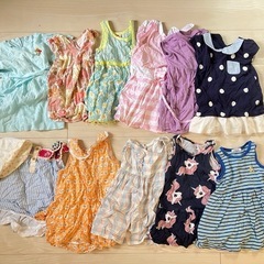 ［差し上げます］90cm 夏服　ワンピースなど