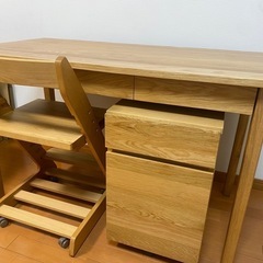 無印良品　学習机　キャビネット付き