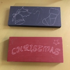 トールペイント　クリスマス柄　描きかけ　かまぼこ板　の画像