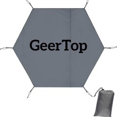大判六角形グランドシート 防水加工　GeerTop グレー　キャ...