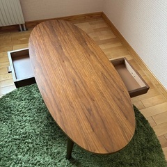 引き出し付ローテーブル