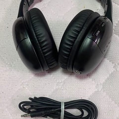 ＦＭラジオ付き　有線ヘッドホン　黒色