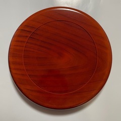 【未使用】漆器 円形盆 33cm 茶色の画像