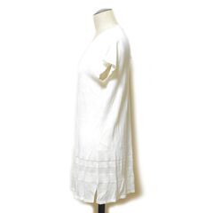 day to day HIROMI YOSHIDA 未使用新品 麻混半袖ロングニット Mサイズ アイボリー ヒロミヨシダ デイトゥデイの画像