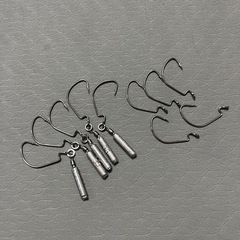 直リグ(3.5ｇ)5個 太軸オフセットフック5個セット スイベル...
