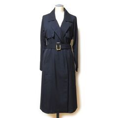 douce harmonie ロングトレンチコート サイズ38 ネイビー ドゥスハルモニの画像