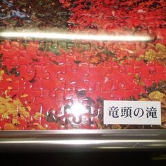 ジグソーパズル 竜頭の滝　額入り　額大きさ　縦51㎝横74㎝の画像