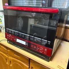 【引取り限定・ジャンク品】日立　オーブンレンジ　レッド　2015年製　
