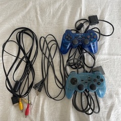 【ジャンク品】PlayStation2 コントローラー2個付きの画像