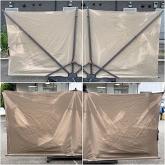 アウトドア キャンプ 水遊び プール 庭 ガーデン タカショー EGプッシュスクリーン 3m カーキ 目隠し 仕切り②の画像