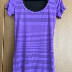【タグ付未使用】［INGNI］紫/黒ボーダーTシャツＭ