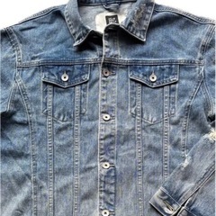 ダメージ加工デニムジャケット　XXXL　の画像