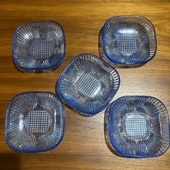 レトロ　ガラス食器　5枚　ガラス皿の画像