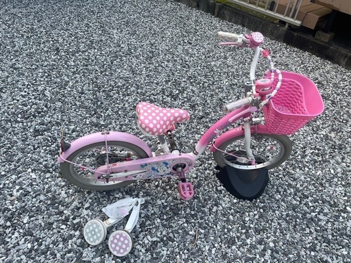 【値下げ】ミニーマウスデザイン 幼児用自転車 ピンク