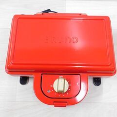 BRUNO ブルーノ ホットサンドメーカー 耳まで焼ける 電気 ダブル レッド BOE044-RDの画像