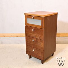 マルヨシ民芸家具 北欧スタイルのチェリー 4段チェスト。シンプル...
