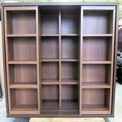 深型スライドシェルフ 前面スライド式 書棚 本棚 CDラック 幅...