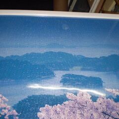 ジグソーパズル 夜桜の松島　額入り 　額大きさ縦54㎝横79㎝の画像