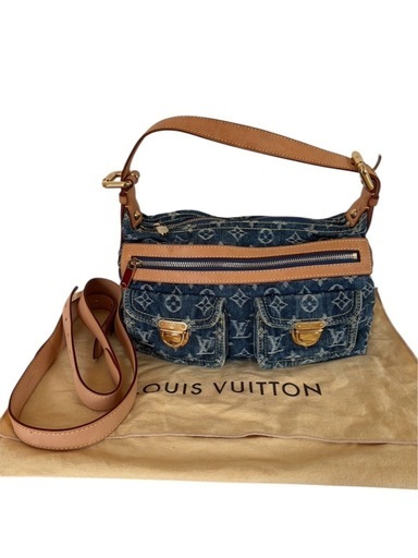 【鑑定済】ルイヴィトン　モノグラムデニムバギー2way