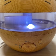 【箱無し】うるおいにゃんこ アロマ加湿器 L 木目調 ナチュラルウッドの画像
