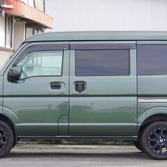 R.3(2021)年 スズキ エブリイ ジョイン ターボ ハイルーフ リフトアップ・ICターボ付き・社外ナビ グリーン☆2年車検付き・整備渡☆の画像