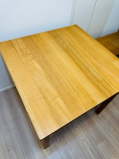 無印良品タモ材ダイニングテーブル80×80muji（ニトリウニコuniconitoriオークウォールナットソファー椅子チェア家具チェス