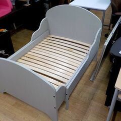IKEA 子供ベット 伸縮ベット TROGEN グレー 伸長式ベッド すのこ床板 イケア 西岡店の画像