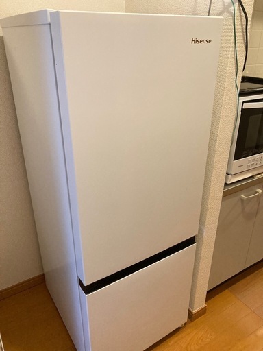 【美品】ハイセンス 冷蔵庫 幅48.1cm 162L ホワイト HR-D15F（右開き／2ドア）