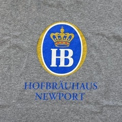 海外購入 NEW PORT ニューポート プリントTシャツ グレー 古着の画像