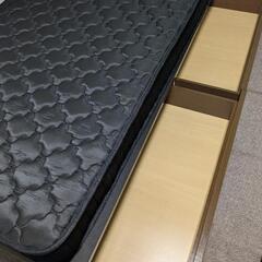シングルベッド マットレス新品 収納付きの画像