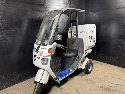 ★支払総額5.0万円★関東圏内即日配送可能！ 全車走行テスト済み！ ホンダ ジャイロ2 白 TA02 人気のジャイロ！ 2ストのためオイル注ぎ足すだけ！ アルミステップ！ ワイドバイザー！ 大きいリアボックス！ フロントポケット付き！