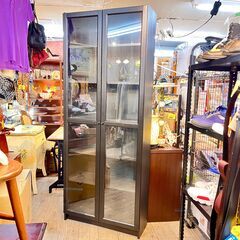 ガラスキャビネット コレクションケース 扉付き本棚 棚板可動式 ...