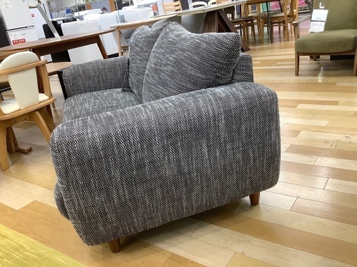 【トレファク　ラパーク岸和田店】2人掛けソファー　グレー　ファブリック