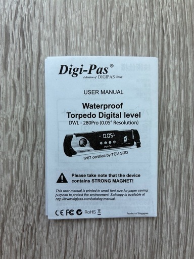 水平器　デジタル　Digi-Pas DWL-280Pro