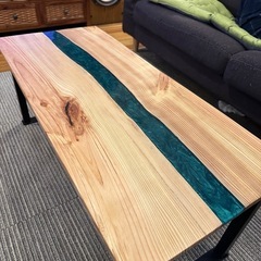 琉球松×レジンローテーブル