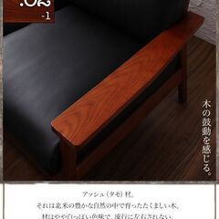 新品未使用　天然木シンプルデザイン木肘ソファー　２人掛け　2Ｐ　ブラウンｘブラウンの画像